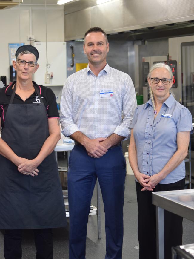 2IC at Meals on Wheels Wendy Gobbert, Townsville MP Adam Baillie and Meals on Wheels Business Manager Alison Maclean. Picture: Nikita McGuire