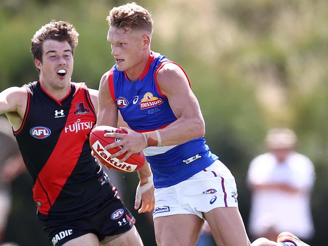 Adam Treloar moved well for the Doggies. Picture: Michael Klein