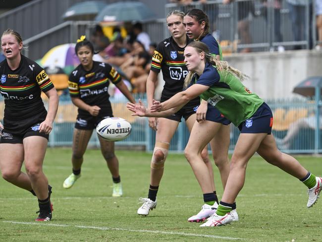 CANBERRA, AUSTRALIA, NewsWire Photos. MARCH 9, 2024: Westpac Tarsha Gale Cup - NSWRL Junior Reps Round Six Canberra Raiders vs Penrith Panthers at Raiders Belconnen in Canberra. Picture: NCA NewsWire / Martin Ollman