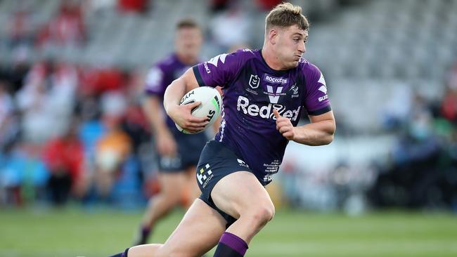 Max King takes a run at the Dragons defence in Round 20. Picture: Getty Images