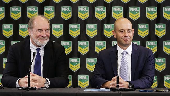 NRL bosses John Grant and Todd Greenberg.