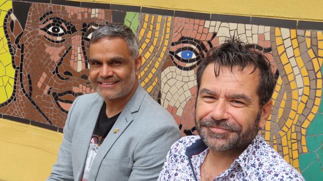 South Australia’s first Commissioner for First Nations Voice Dale Agius and Pangula Mannamurna Aboriginal Corporation chief executive Phoenix James. Picture: Arj Ganesan