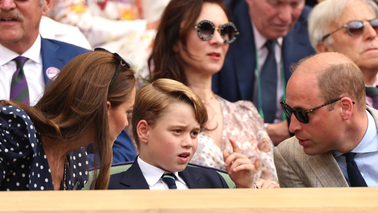 The Duke and Duchess of Cambridge were in the crowd with their son, Prince George, for the Wimbledon Men’s Single Final. Picture: Clive Brunskill/Getty Images