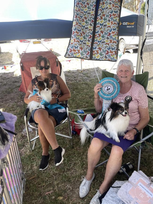 Marissa Sarif, Watson, Pauline Scott and Kobe at the Lang Lang Pastoral Agricultural and Horticultural Show on Saturday, January 18, 2025. Picture: Jack Colantuono