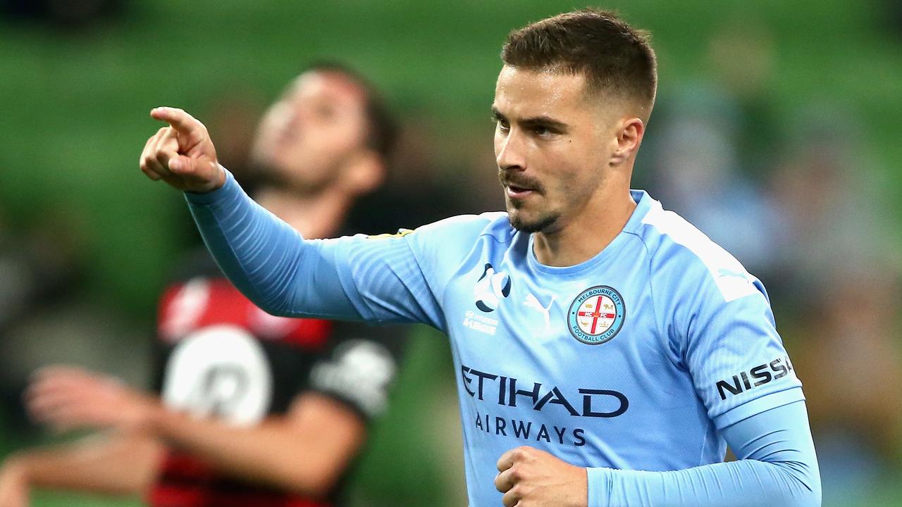 Jamie Maclaren and Melbourne City are set to be relocated alongside the other two Victorian teams. (AAP Image/Rob Prezioso)