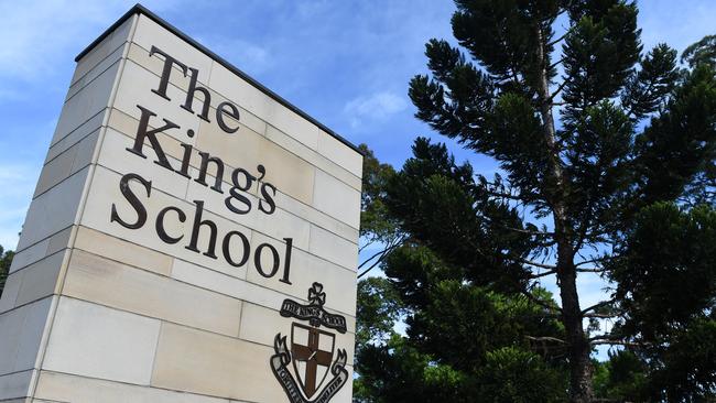 The King's School students were on a cadet camp when the goanna was killed. Picture: AAP Image/Dan Himbrechts