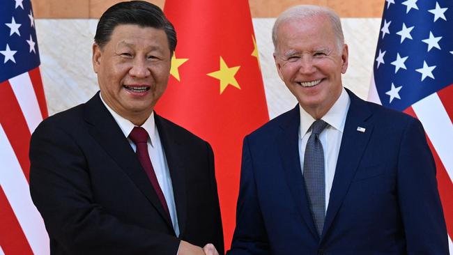 US President Joe Biden and Chinese President Xi Jinping, at last year’s G20 Summit in Bali, will meet again this week in San Francisco. Picture: AFP