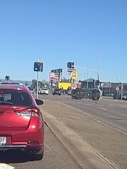 The Pajero was left on its side. Picture: Dash Cam Owners Australia