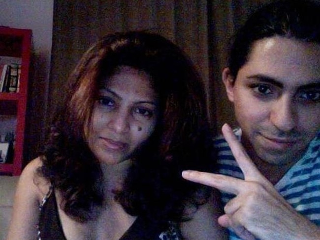 Raif Badawi with his wife Ensaf Haidar before his arrest and detention.