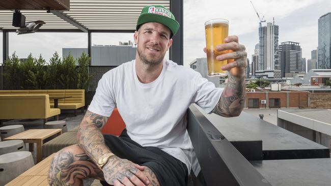 Dane Swan at his newly renovated pub, The Albion in South Melbourne. Picture: Jason Edwards