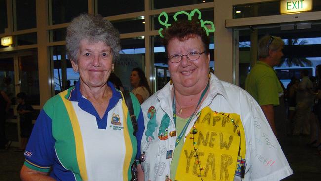 Jenny MacInnes and Ros Boyd at the Townsville Crocodiles v Dragons game held at the Swamp.