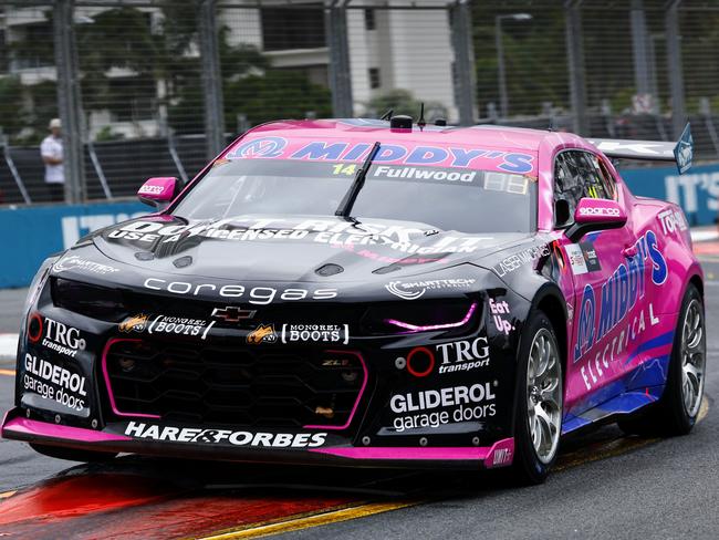 Brad Jones Racing driver Bryce Fullwood competes in Friday practice session of the Gold Coast 500 V8 Supercars, held on the streets of Surfers Paradise. Picture: Brendan Radke