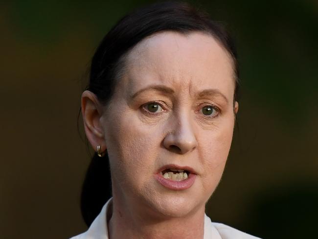 BRISBANE, AUSTRALIA - NewsWire Photos - MAY 27, 2021.Queensland Health Minister Yvette D'Ath speaks during a press conference at Parliament House. The Queensland government imposed travel and other restrictions as a result of the recent Covid outbreak in Victoria.Picture: NCA NewsWire / Dan Peled