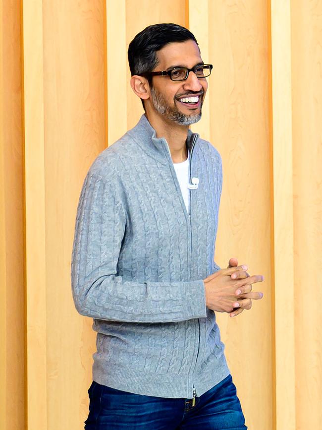 Google CEO Sundar Pichai at Shoreline Amphitheatre in Mountain View, California.