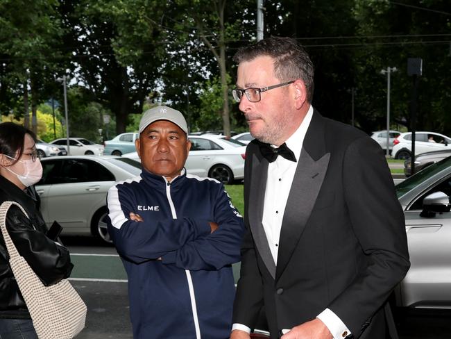 Former Premier Dan Andrews and at the 2023 NGV Gala Red Carpet arrivals, welcomes the opening of NGV Triennial 2023.                    Picture: David Caird