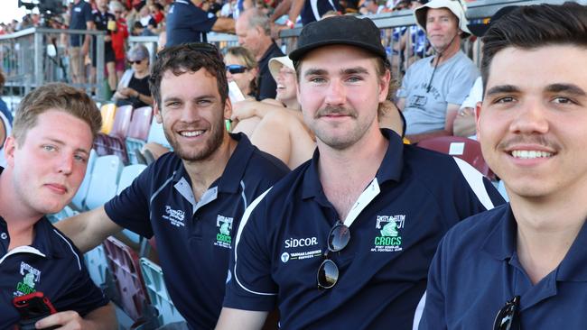 Nathan Evans, Dan Young and Hayden D'Addona at Cazaly's Stadium.