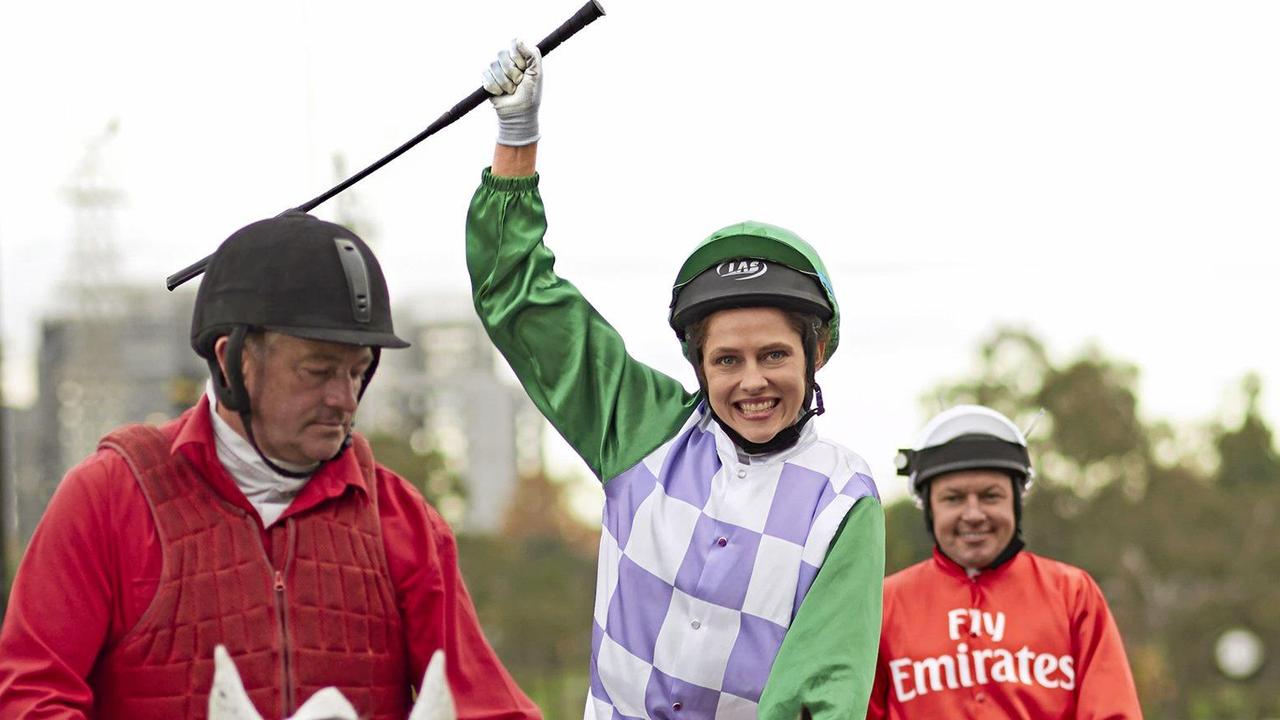 Teresa Palmer as Michelle Payne in a scene from the movie Ride Like A Girl. Supplied by Transmission Films. Picture: LACHLAN MOORE