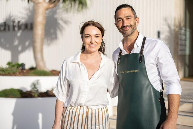 Zoe Teasey and Paul Gloftis at the Beach House Launch, The Pulse April 18 2023. Picture: Celeste Humphrey