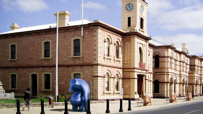 The concept artwork for a new public art installation at Mount Gambier, titled Cast in Blue, which the council said had no bearing on the Fringe’s funding issues. Picture: City of Mount Gambier / Huna Studios