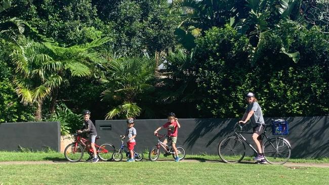 Balgowlah Heights resident Diana Worman and her three children who are learning to ride. Picture: supplied