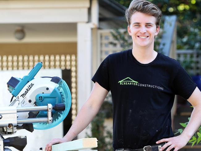 WEEKEND TELEGRAPHS SPECIAL. MUST TALK WITH PIC ED JEFF DARMANIN BEFORE PUBLISHING - Pictured in Turramurra today is 18 year old Jordan Heap who is a first year Apprentice Carpenter for Crearter Constructions. Picture: Tim Hunter.