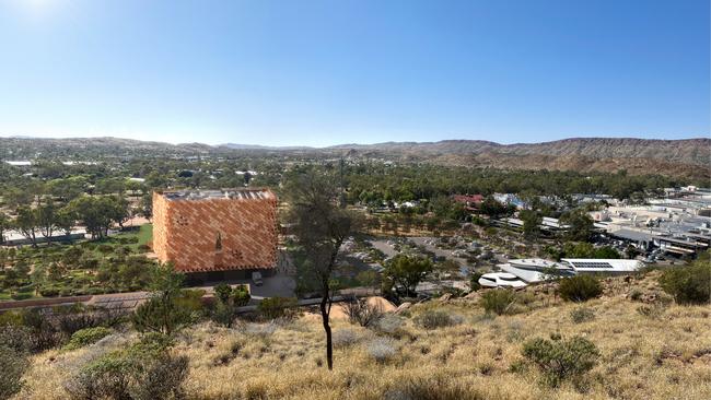 An artists impression of the completed National Aboriginal Art Gallery for Alice Springs. A tender for the project was awarded on June 7, 2024, with the project expected to be completed in 2027.