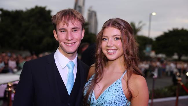 Harrison Arnold and Ava Maslen at the Emmanuel College class of 2025 formal at HOTA for Gold Coast at Large. Picture, Portia Large.