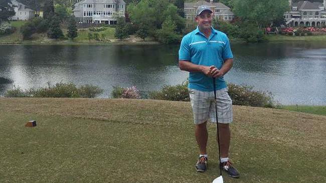 Onkaparinga CEO Mark Dowd on a private golfing trip to Augusta in 2015.