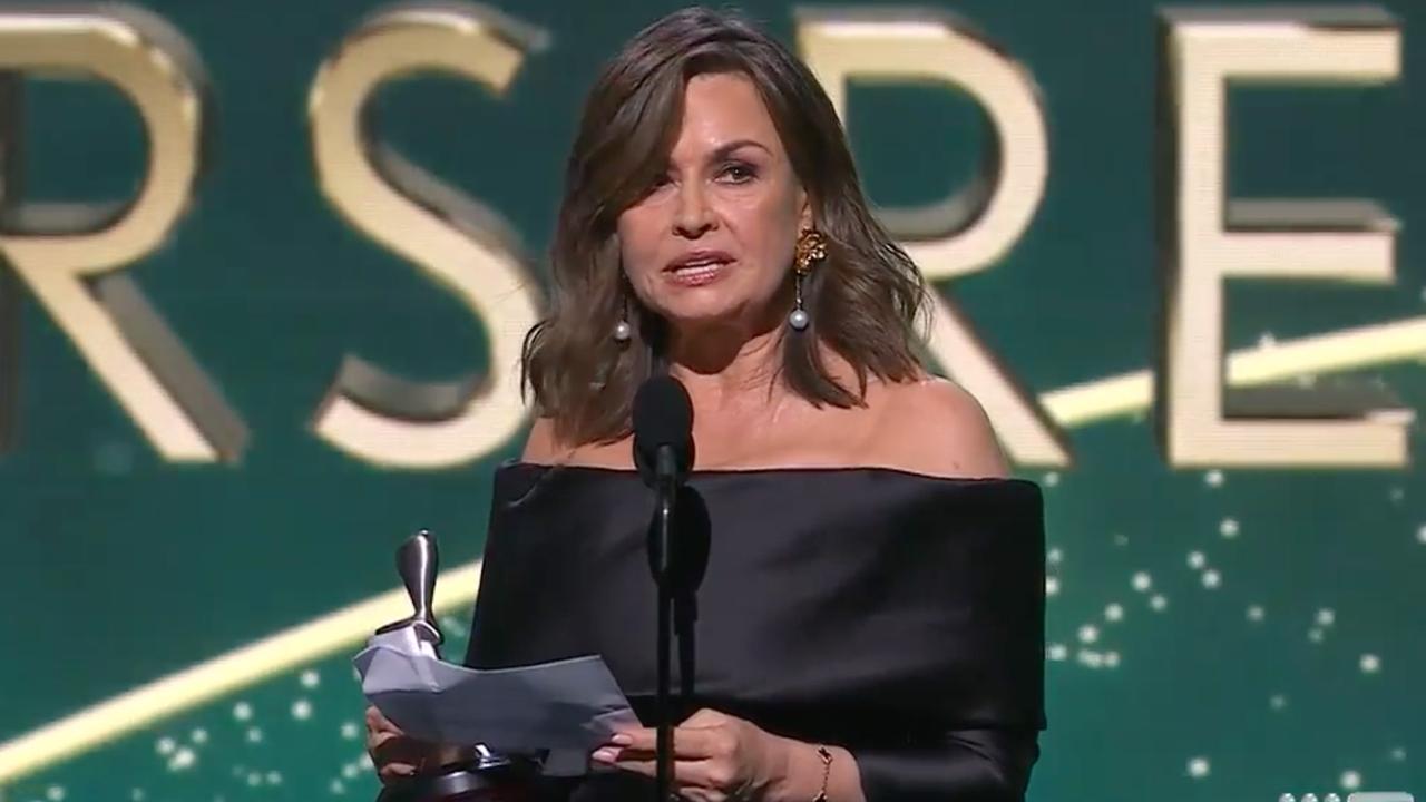 Lisa Wilkinson gives her acceptance speech at the 2022 Logies Awards. Picture: Channel 9