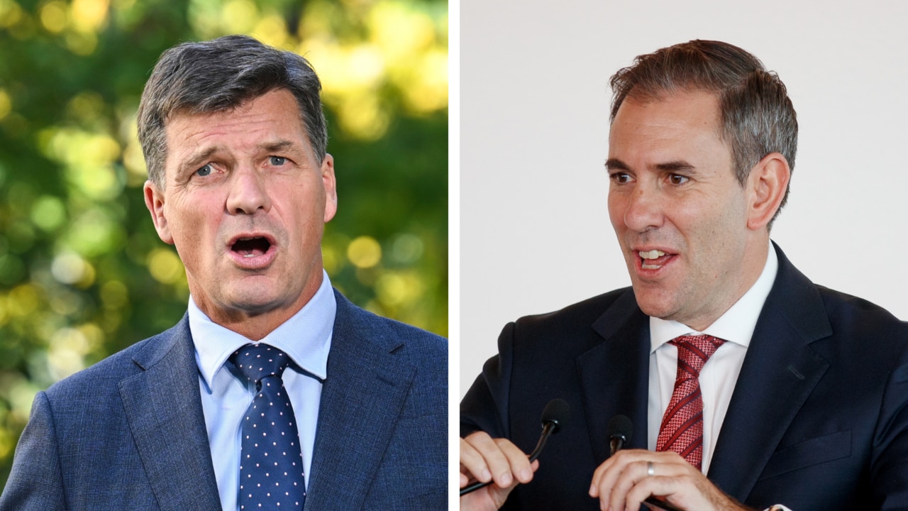 While Angus Taylor (left) said the inflation reading had been driven by additional government spending, Treasurer Jim Chalmers (right) played down the result. Picture: NewsWire