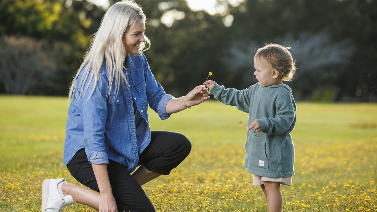 Gretel Bueta pictured with son Bobby. Picture: Lachie Millard