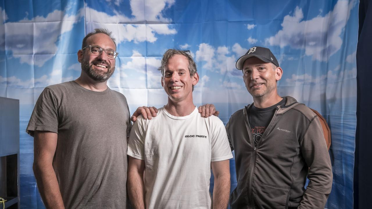 Jay McGlashan - Purser, Mick Santarossa - Navigator and James Williams - Engineer from Escape Room. Picture: Caroline Tan