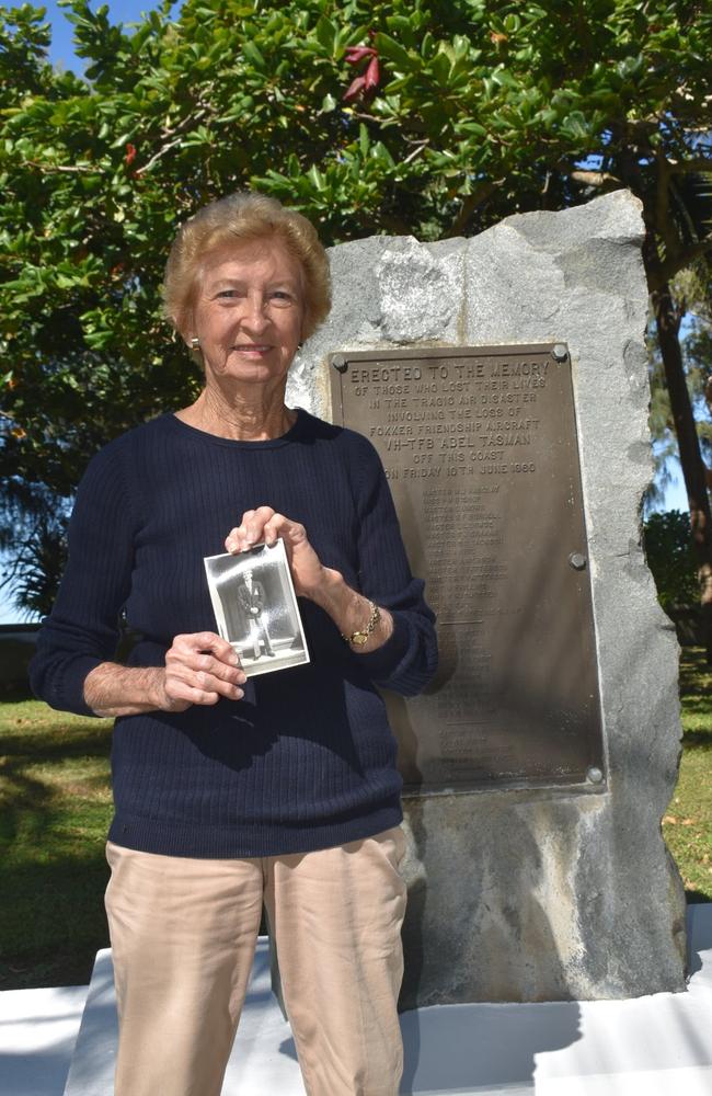Audrey Camilleri holding a photo of her younger brother Edgar Dowse who was one of the 25 passengers and four crew members on board the Abel Tasman.
