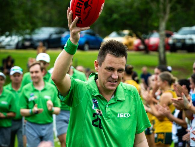 The NTFL's most accomplished umpire Mark Noonan has hung up the boots after more than two decades in the role. Picture: Patch Clapp / AFLNT Media