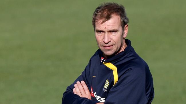 Pim Verbeek during a Socceroos training session.