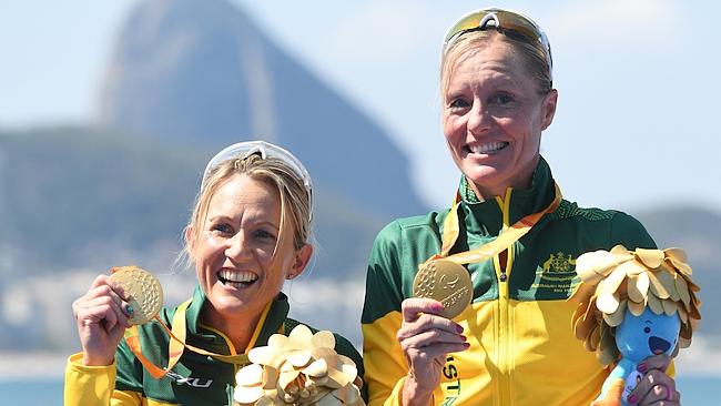 Katie Kelly and guide Michellie Jones won gold in Rio in the Para-triathlon.
