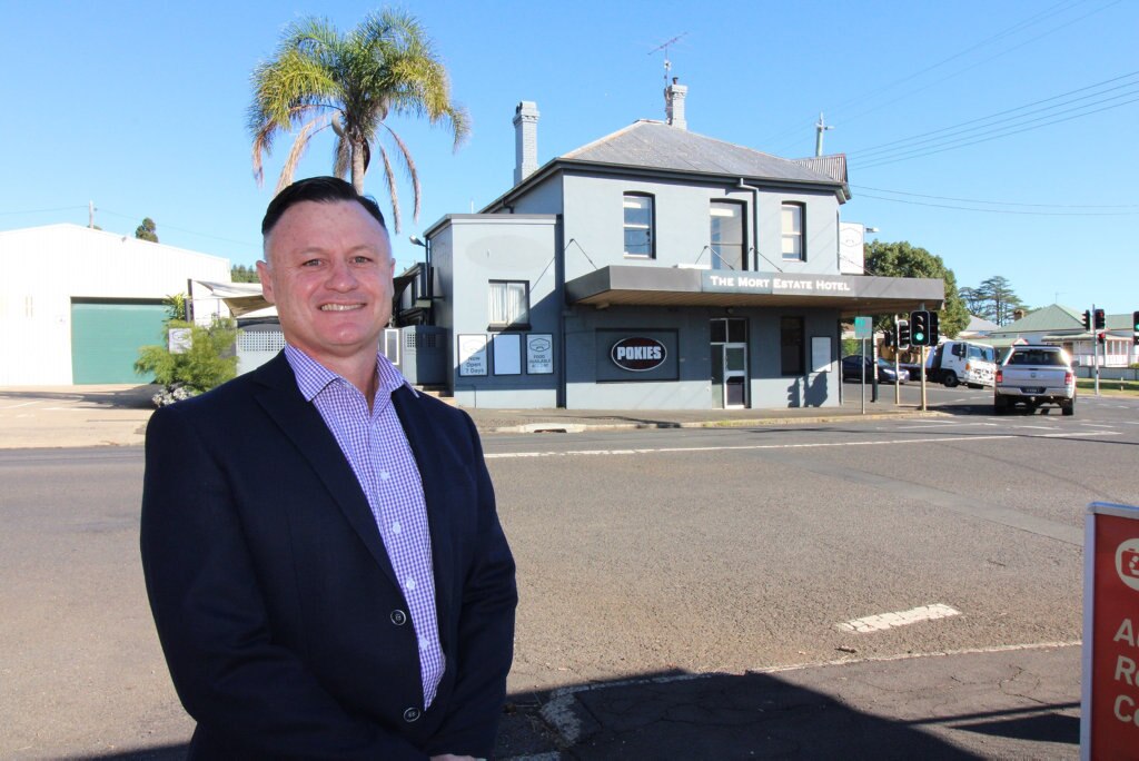 WORK TO START: Feedlotting company Mort and Co will start work soon on the old Mort Estate Hotel, after it was settled for $1.8 million by DC Commercial's Drew Camm (pictured). Picture: DC Commercial