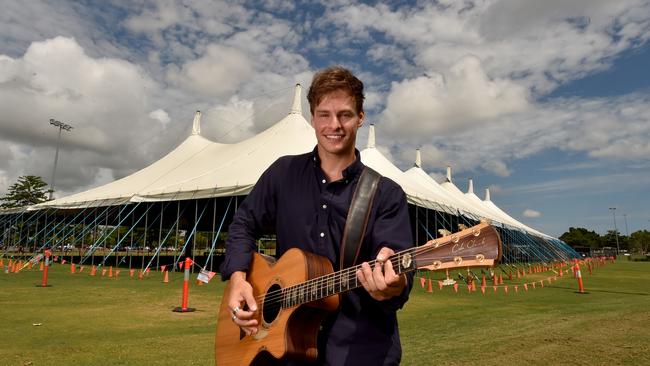 Trent Bell preparing to headline at Carols by Candlelight at Riverway. Picture: Evan Morgan