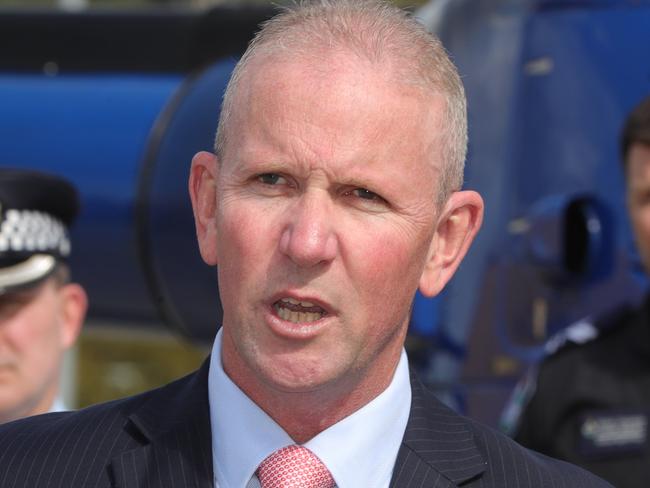 Police Unions Ian Leavers speaking at an announcement about POL Air at their Carrara base. Picture Glenn Hampson