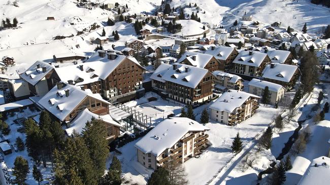 Chedi Andermatt under a blanket of snow.