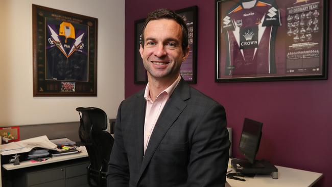 Melbourne Storm CEO Dave Donaghy in his office. Photo: Michael Klein.