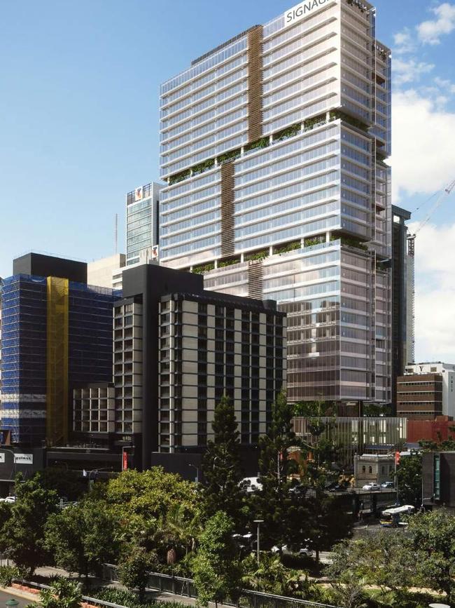 An artist's impression of Mirvac's office tower at 80 Ann St in the Brisbane CBD.