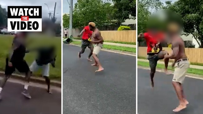 Massive street fights on Sandown Close in Woree