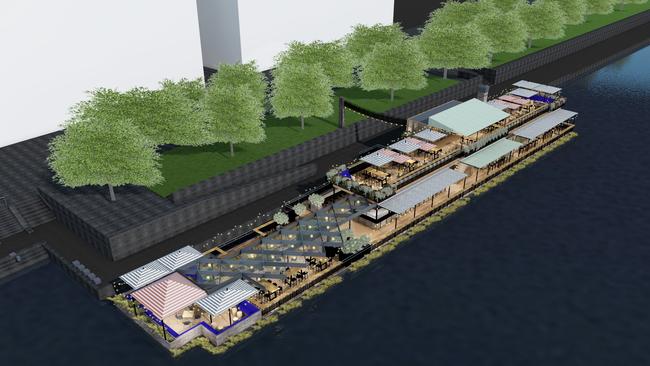 Australia Venue Co’s will be mooring its first pontoon bar, Yarra Botanicals Picture: Supplied.