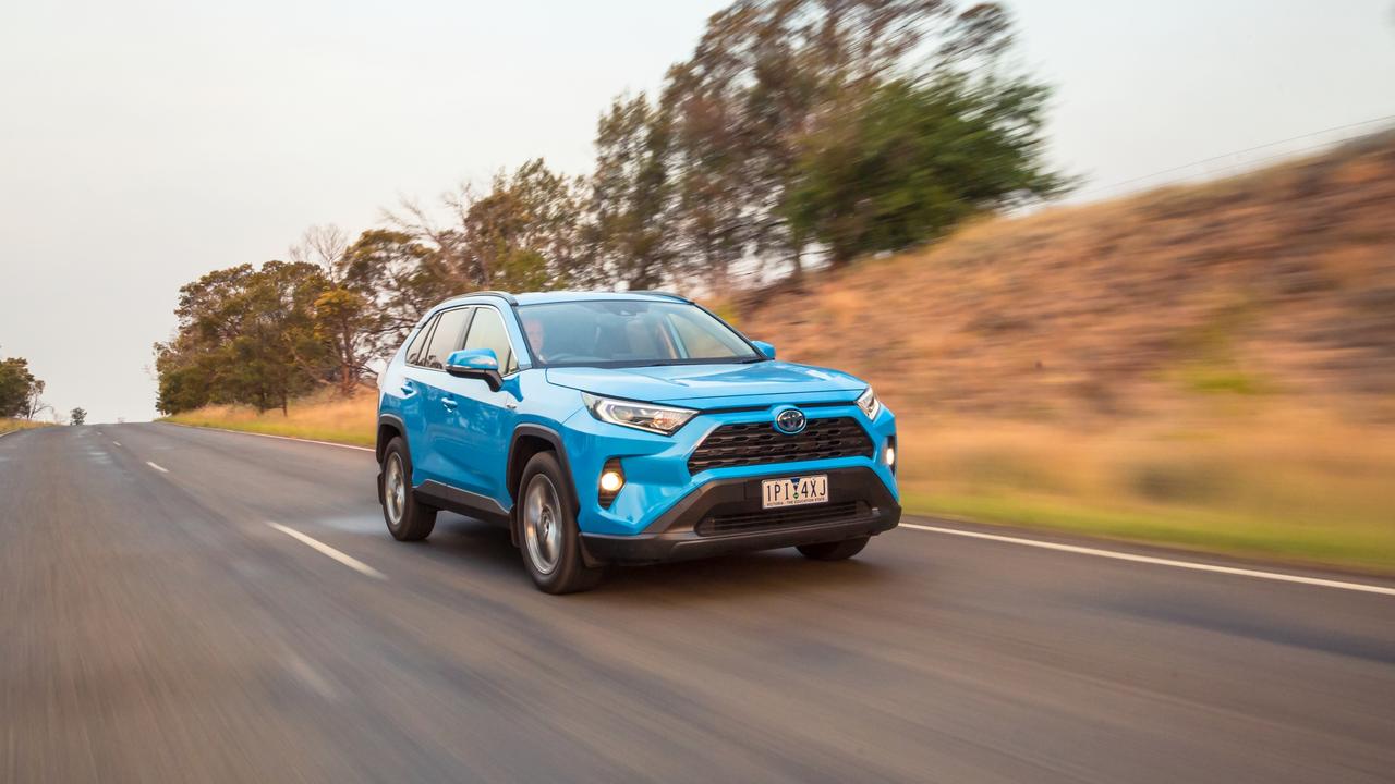 Hybrid cars such as the Toyota RAV4 are fare more popular than electric machines. Picture: Thomas Wielecki.