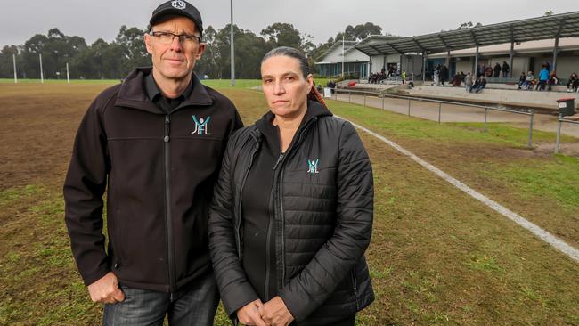 League chief executive Tim Murray League and vice-president Ishbel Moodie. Picture: Tim Carrafa