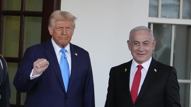 President Donald Trump with Israeli Prime Minister Benjamin Netanyahu at the White House this week. Picture: AP