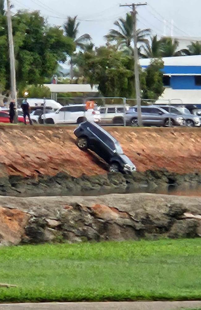 The stolen black Isuzu MUX found dumped in South Townsville.