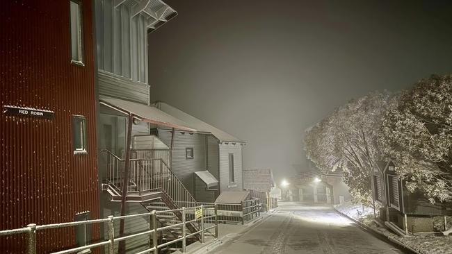 Fresh snow at Hotham Alpine Resort on Monday. Picture: Hotham Alpine Resort