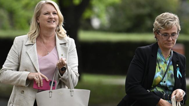 Kylea Tink and Zali Steggall at The Lodge. Picture: Martin Ollman / The Australian